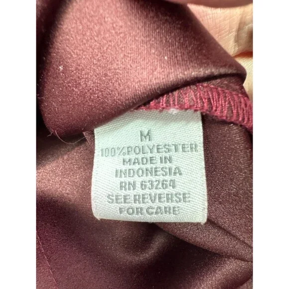 Dress Barn Women's Sueded Button Down Shirt Size M Red Asian Style Military - Picture 8 of 9